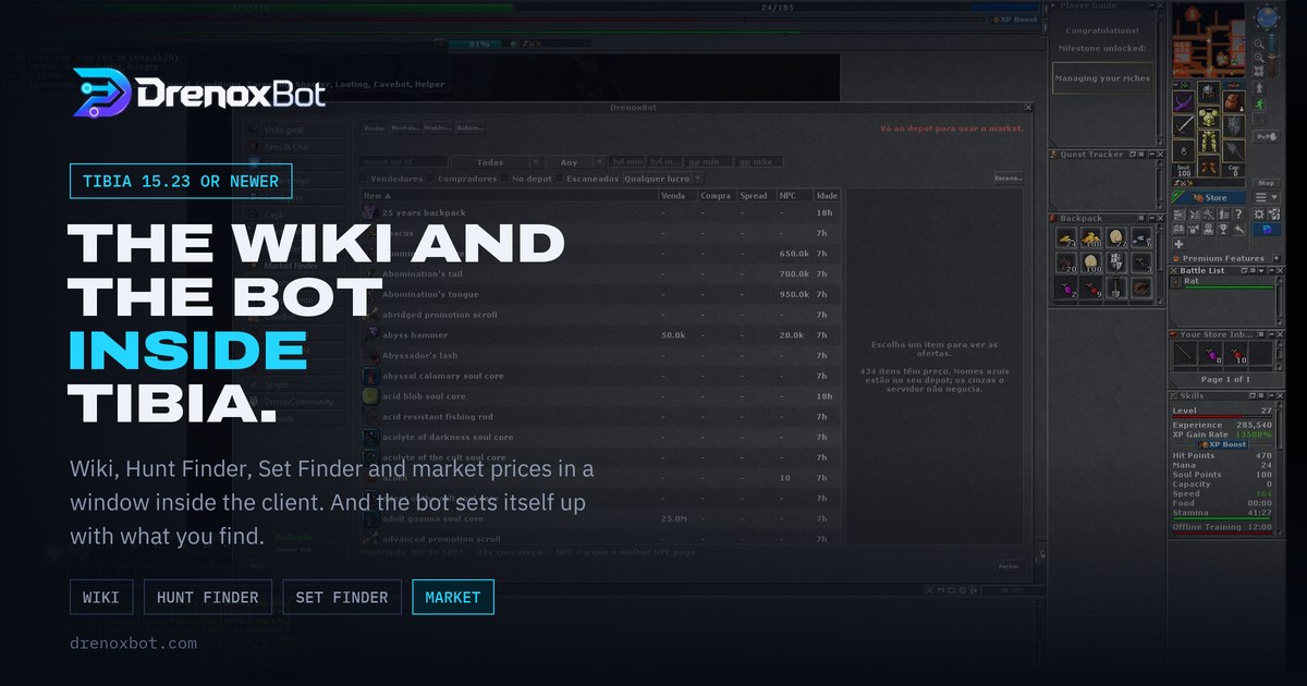 Add a client / OT · DrenoxBot Tibia Bot docs
